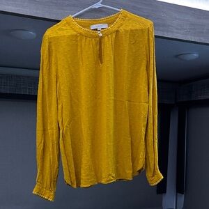 LOFT Mustard Textured Blouse